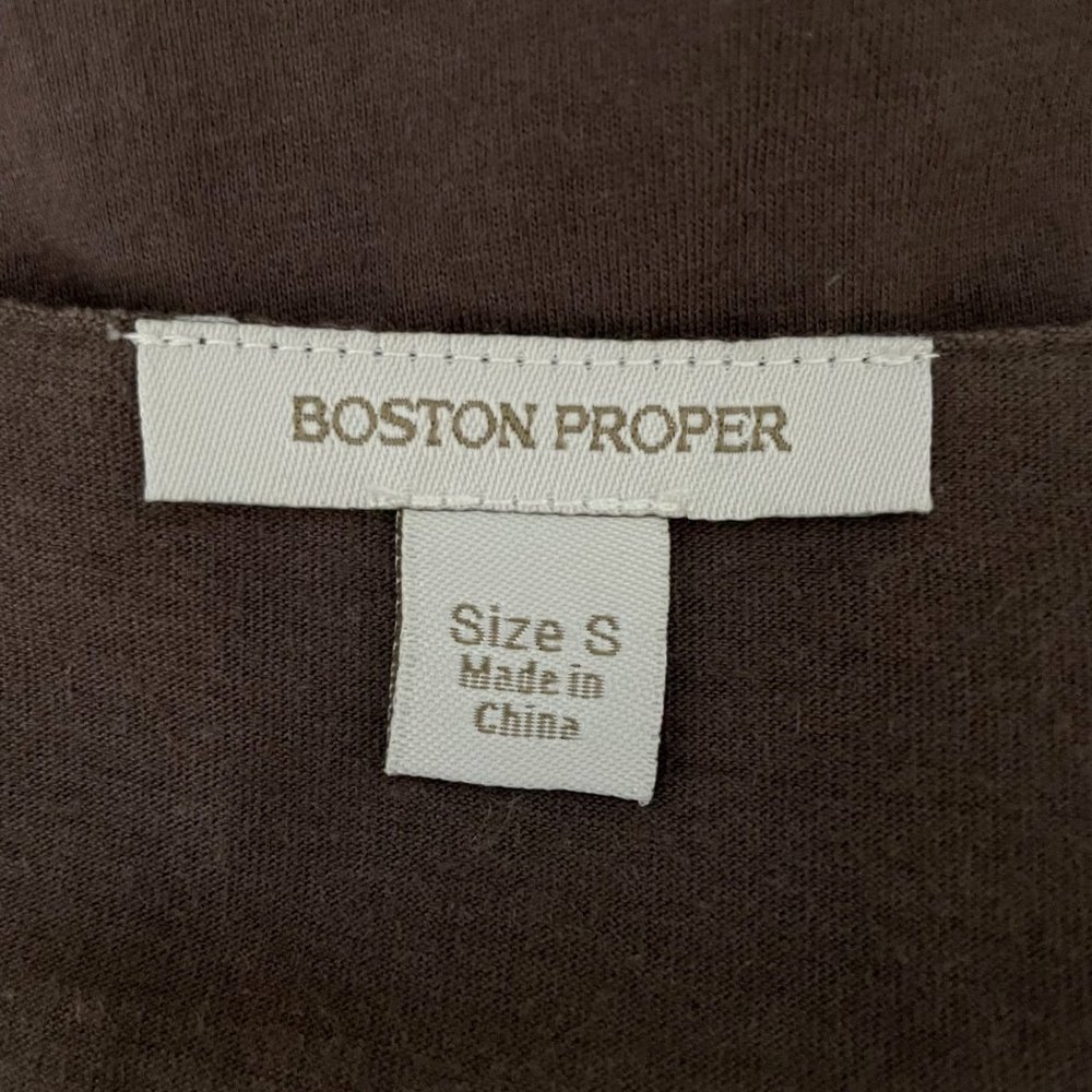 Boston Proper Brown Size Small Sleeveless Embroidered Sequin Blouse Womens Top - Picture 5 of 8